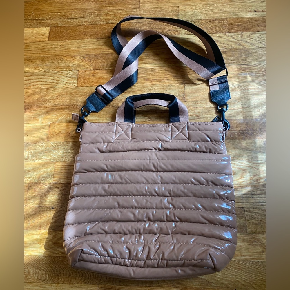 Think Royln Patent Nude Messenger Bag New
